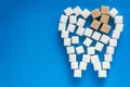 The carious tooth of sugar cubes Royalty Free Stock Photo