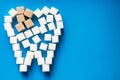 The carious tooth of sugar cubes Royalty Free Stock Photo