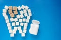 The carious tooth of sugar cubes Royalty Free Stock Photo