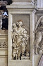 Caritas, detail of Filippino Lippi`s fresco in the Santa Maria Novella church in Florence