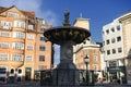 The Caritas Fountain oldest fountain in Copenhagen placed near Stroget street. Copenhagen, Denmark. February 2020 Royalty Free Stock Photo