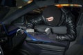 Carjacker unlock glove box with crowbar Royalty Free Stock Photo