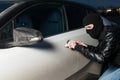 Carjacking danger, car insurance concept Royalty Free Stock Photo