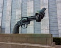 Carl Fredrik ReuterswÃÂ¤rd's Knotted Gun Sculpture at the United Nations