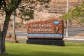 Carl Hayden Visitor Center Text On Rocky Signboard