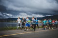 Rabbit Pacer with a Group of 10K Runners Royalty Free Stock Photo