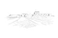 Carlisle Castle. Carlyle. England. Great Britain. Europe. Hand drawn sketch. Vector