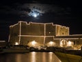 Carlo V Castle by night. Monopoli. Apulia. Royalty Free Stock Photo