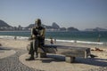 Carlos Drummond de Andrade bronze statue in Rio de Janeiro