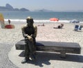 Carlos Drummond Statue in Copacabana Rio de Janeiro Brazil.