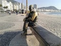 Carlos Drummond Statue in Copacabana Rio de Janeiro Brazil.
