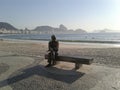 Carlos Drummond Statue in Copacabana Rio de Janeiro Brazil.