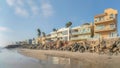 07-14-2021 Carlsbad, California Beach houses near the rocks sea wall Royalty Free Stock Photo