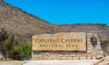 Carlsbad Caverns National Park sign on Carlsbad Cavern Hwy Royalty Free Stock Photo