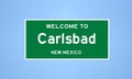 Carlsbad, New Mexico city limit sign. Town sign from the USA.