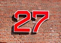 Carlton Fisk Retired Number Royalty Free Stock Photo