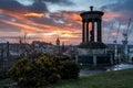 Carlton Hill in Edinburgh at sunset