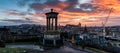 Carlton Hill in Edinburgh at sunset