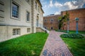 The Carlyle House, in the Old Town of Alexandria, Virginia. Royalty Free Stock Photo