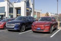 CarMax Auto Dealership Ford Mustang Mach-E and Audi e-tron EV display. CarMax is the largest used car retailer in the US