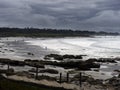 Carmel beach on a stormy day