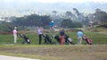 CARMEL, CALIFORNIA, UNITED STATES - OCT 6, 2014: companionship playing at the Pebble Beach Golf Course, which is part of Royalty Free Stock Photo