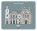 Carmelitas Church and Carmo Church in Porto, Portugal. Architectural symbols of European cities