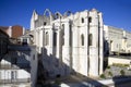 The Carmelite monastery Lisbon Portugal the ruins of the Gothic nuns earthquake Church architecture chapel Royalty Free Stock Photo