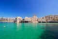 Carmelite Parish Church in Balluta Bay no clouds Royalty Free Stock Photo