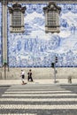 Carmo Church side wall Azulejo tile detail, in Porto.