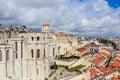 The Carmo Convent, Convento da Ordem do Carmo, and Quartel do Carmo, GNR National Guard headquarters from the terrace of