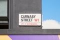 Carnaby street sign, famous shopping street in London