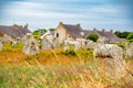 Carnac alignments view. France Royalty Free Stock Photo