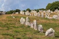 Carnac stones - Alignments of Kermario - rows of menhirs in Brittany