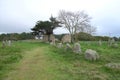 The Carnac stones are an extraordinarily dense collection of megalithic sites of stone arrays, dolmens, tumuli and single menhirs, Royalty Free Stock Photo