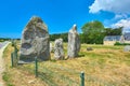 Carnac stones in the Menec alignment in France Royalty Free Stock Photo