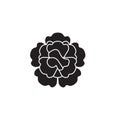 Carnation black vector concept icon. Carnation flat illustration, sign Royalty Free Stock Photo