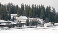 Carnation Farms farming buildings in the Snoqualmie Valley covered in snow