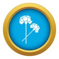 Carnation icon blue vector isolated