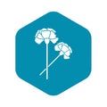 Carnation icon, simple style