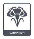 carnation icon in trendy design style. carnation icon isolated on white background. carnation vector icon simple and modern flat