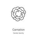 carnation icon vector from gender identity collection. Thin line carnation outline icon vector illustration. Linear symbol for use