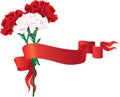 Carnations with a ribbon