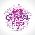 Carnaval Fiesta. logo in spanish. Carnival beautiful vintage title.