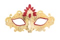 Carnaval golden mask isolated on white background Royalty Free Stock Photo