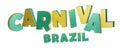 Carnaval multicolored, portuguese laguage, logo carnival, 3d render, path save