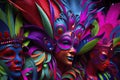 CARNAVAL PENAS COLORIDAS 3D Royalty Free Stock Photo