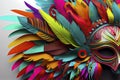 CARNAVAL PENAS COLORIDAS 3D Royalty Free Stock Photo