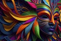 CARNAVAL PENAS COLORIDAS 3D Royalty Free Stock Photo