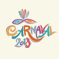 Carnaval 2018 Title with Colorful Mask.
